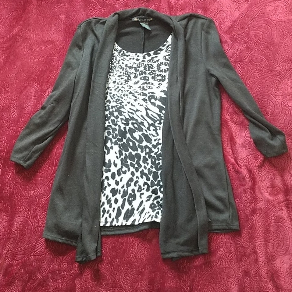 Suzie in the City Blouse with Cardigan